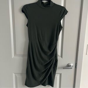 Windsor Dark Green Turtleneck Mini Dress